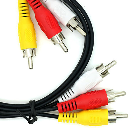10m Video/Audio 3 x RCA Plug - Plug Black PVC Cable