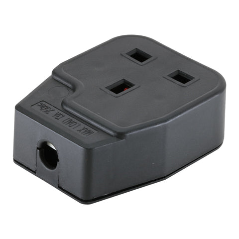 UK Mains Socket (13Amp) Rewireable Black (BS1363)