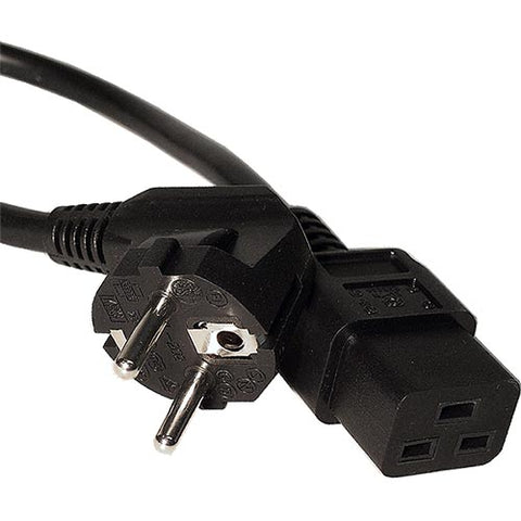 2.5m Right Angle Schuko - IEC C19 Black PVC 1.5mm Power Lead