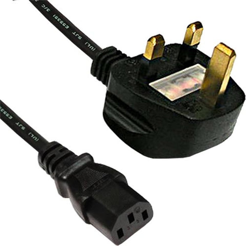 UK Plug 5Amp to IEC C13 H05Z1Z1-F Black LSOH 1.0mm Power Lead