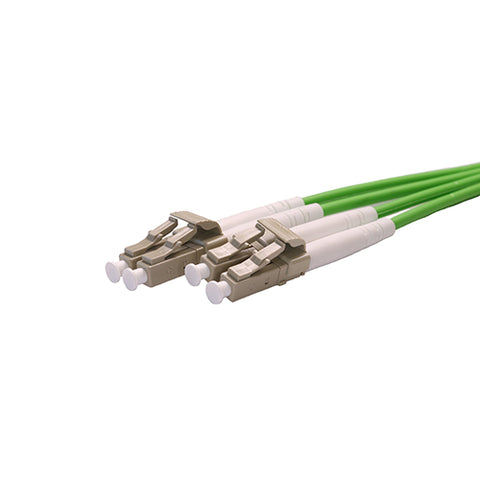 OM5 50/125 LC – LC Duplex Limettengrünes LSOH-Glasfaser-Patchkabel mit bis zu 200 Gbit/s