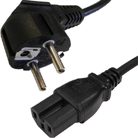 Power Cable SCHUKO HOT Mains Male Plug to IEC C15 Female Socket 2.5m 2.5 metres