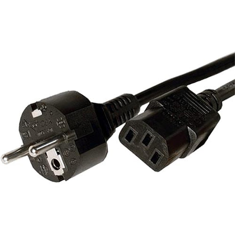 Mains Power Euro SCHUKO Straight Angle to IEC C13 Female Lead Cable 2m 2 metres