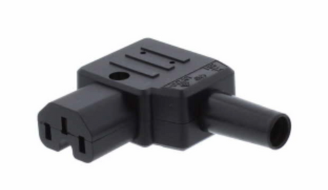 KAISER Rewireable Black C15 Left Angle Angled Mains Power Plug Connector Screw