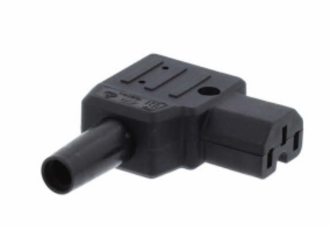 KAISER Rewireable Black C15 Right Angle Angled Mains Power Plug Connector Screw