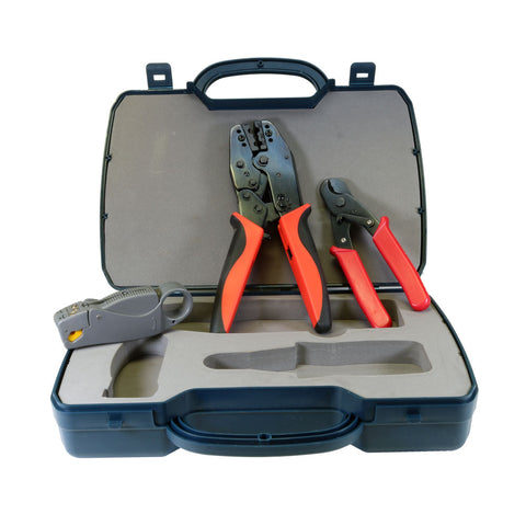 IT Engineers Tool Kit RG58/59 Crimp Tool & Stripper & Cutter and Hard Case