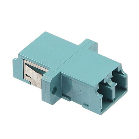 OM3 LC Duplex Adapter Aqua