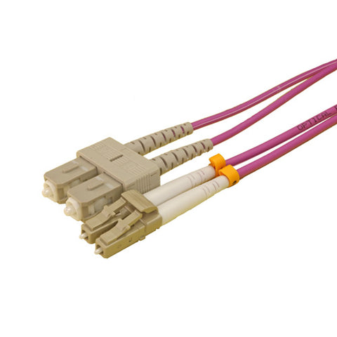 OM4 LSOH 50/125 Duplex Fibre Optic Patch Lead Cable Erika Violet Orange Green up to 100Gbp/s