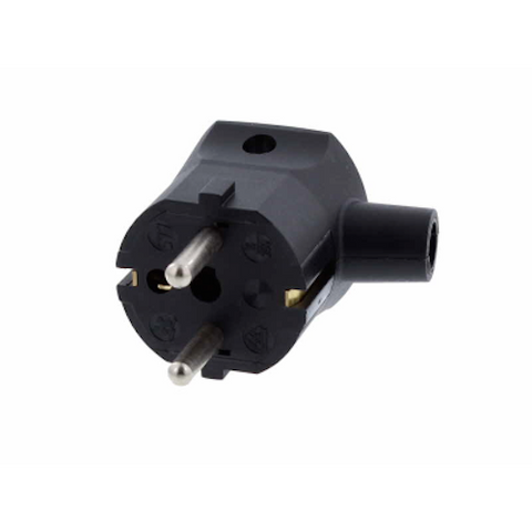 Kaiser European Rewireable 2 pin EU Schuko Mains Plug Right Angle Entry 1mmsq