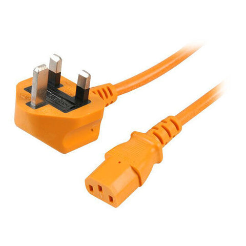 Power Cable UK Mains Fused Plug to IEC C13 Female Socket 5 Amp 0.5m, 1m, 2m, 3m, 5m, 10m