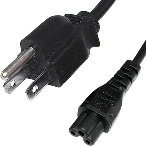 IEC Power Cable 3 Pin USA Male Plug to Female C5 Cloverleaf Female Socket 2m
