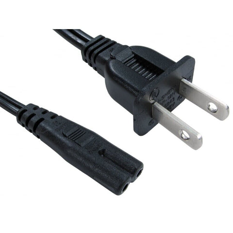 IEC Power Cable 2 Pin USA Male Plug to Female C7 Figure of 8 Female Socket