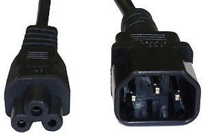 Power Extension Cable IEC C14 Male Plug to IEC C5 Female Socket Black 2m