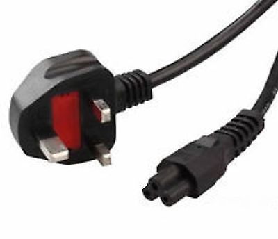 Power Cable UK Mains Male Fused Plug to IEC C5 Female Socket 5A (amp) 2m