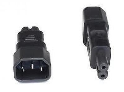 Stromanschluss-Adapter, IEC-C14-Stecker auf IEC-C7-Buchse, Schwarz 