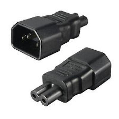 Power Connector Adaptor IEC C14 Male Plug to IEC C7 Female Socket Adaptor Black
