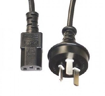 Power Cable Australian Mains Male Plug to IEC C13 Female Socket Black 2m