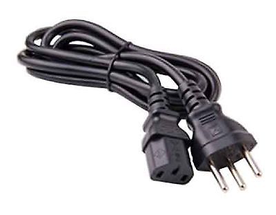 Power Cable Swiss Mains Male Plug to IEC C13 Female Socket Black 2m