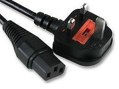 Power Cable UK Mains Fused Plug to IEC C13 Female Socket 13 Amp 13A 2m 2 metres