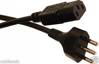 Italian Male Plug 3 Pin to IEC C13 Female Cable 2m
