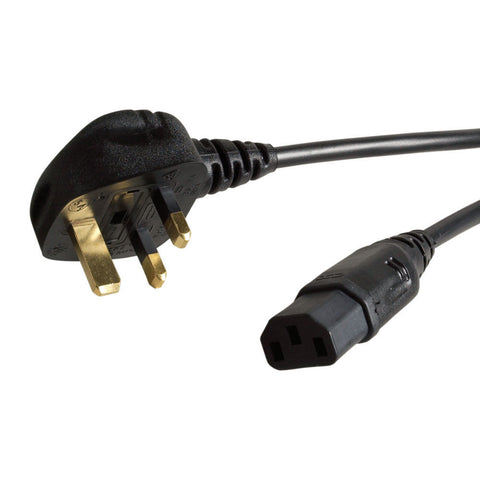 Power Cable UK Mains Plug 5A 5Amp Fused to IEC C13 Female 1m 2m 3m 5m 10m