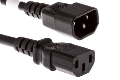 Power Extension Cable IEC C14 Male Plug to IEC C13 Female Socket